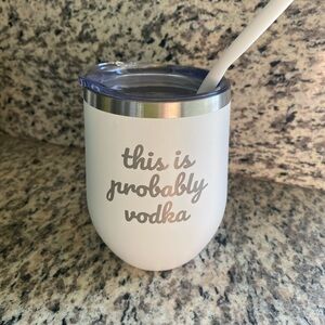 NWB White Insulated Tumbler with Straw